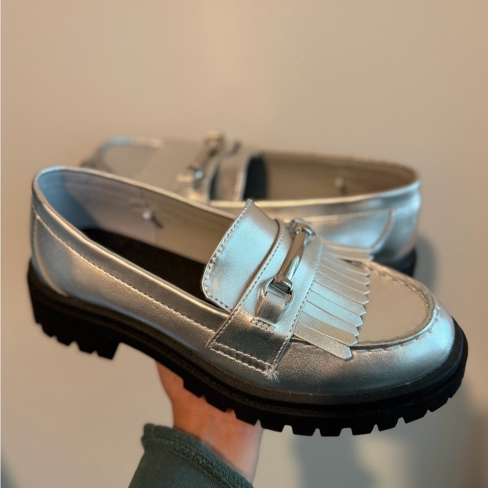 Silver Loafers for Women